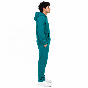 Conjunto de Sudadera con Capucha y Pantalón de Chándal Bordado Personalizado al por Mayor, de Algodón Grueso y Felpa, Ajuste Regular, con Cremallera y Bolsillos Delanteros, B2B EE. UU. - Product Image 2
