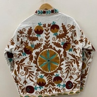 Produit phare en gros : Veste en velours brodée Suzani pour femme, manteau court d'hiver, veste bomber bohème boutonnée, prix d'usine
