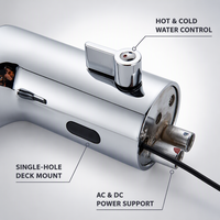 Robinet à capteur sans contact mural, mitigeur automatique chaud/froid pour salle de bain, robinet commercial pour toilettes, vente en gros directe d'usine OEM