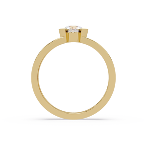 <b>Fine</b> Jewelry 14K Pure Gold Half Bezel Round Brilliant cut Lab Grown Diamond Engagement <b>Ring</b> Tension Set Solitaire Wedding <b>Rings</b> - Product Image 4