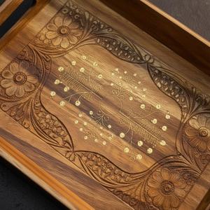 Multipurpose Wooden Serving Tray for <b>Home</b> Hotel and Cafe Decorative Trays - Product Image 6