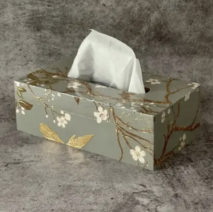 Boîte de support de papier de soie en bois imprimé en résine noire pour commodes de chambre à coucher de cuisine de salle à manger et décor à la maison/boîte à serviettes - Product Image 5