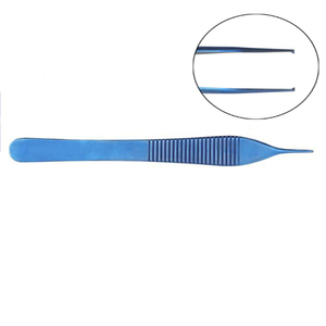 Pinces à tissus manuelles Adson en titane, 1x2 dents, qualité médicale, certifiées CE, précises pour la manipulation des tissus, procédures chirurgicales, plaies - Product Image 4