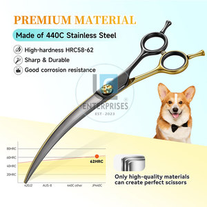 Tijeras Curvas de Acero Inoxidable de Alta Calidad para Peluquería Canina, Fabricadas en Pakistán, Precio al por Mayor - Product Image 3