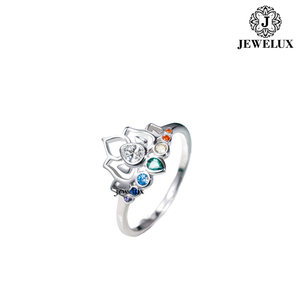 JEWELUX แหวนเงิน 925 รูปดอกไม้สำหรับผู้หญิง ประดับเพชรและพลอย ดีไซน์โรแมนติก สวมใส่ได้ทุกวัน - Product Image 1