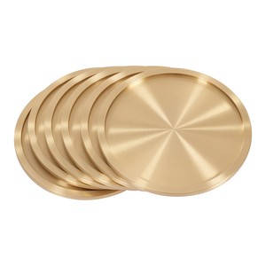 Ensemble de sous-verres de luxe en acier inoxydable avec base en liège antidérapante pour la protection de la table de cuisine, de la salle à manger et du bureau à domicile - Product Image 1