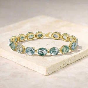 Pulsera de Plata de Ley con Dije de Ágata Musgosa de Corte Ovalado, Joyería Elegante Inspirada en la Naturaleza, Regalo de Aniversario - Product Image 1