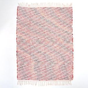 Manta Tejida de Algodón Orgánico Indio, Estilo Liso a Rayas, Manta Personalizada para Cama, Sofá, Viajes - Product Image 3