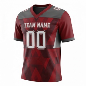 Maillot de football américain personnalisé, col en V, manches courtes, sublimation géométrique, violet et gris, anti-transpiration, uniforme de football américain - Product Image 5
