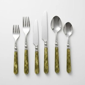 Service de couverts de qualité supérieure, finition or mat, avec manches en nacre, couverts élégants pour mariage, vaisselle de table - Product Image 4