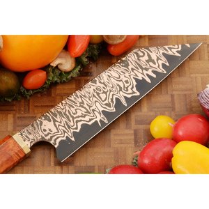 Couteau de chef Burraq personnalisé fait main en acier inoxydable, épaisseur 3,0 mm, manche en aluminium, magnifique étui, 8 pouces - Product Image 2
