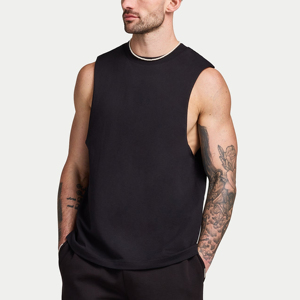 Camisetas sin mangas de lujo para hombre, camisetas de tirantes con cuello redondo, personalizadas, 100% algodón orgánico, estilo urbano, para hombre - Product Image 1