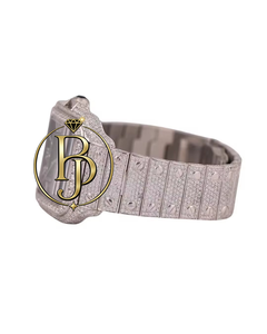 Montre-bracelet de luxe carrée en acier inoxydable Briva, verre quartz, cadran vert, chiffres romains, aiguilles argentées, couronne en pierre bleue - Product Image 4