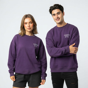 เสื้อสตรีทแวร์ผู้หญิงทรงโอเวอร์ไซส์ ไหล่ตก สีพื้น ผ้าคอตตอนหนา รับผลิตโลโก้ตามสั่ง - Product Image 5