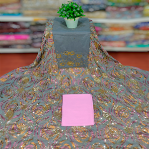 Nuevo Conjunto de Vestido de Tela Jacquard Indio de Moda, Ligero, en Varios Colores Naturales para Bodas y Ocasiones Especiales - Product Image 2