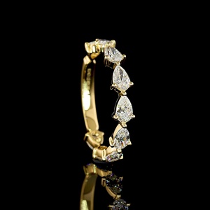 Bague d'éternité vintage en or massif 18 carats avec diamant taille poire 1,25 carat certifié IGI, style East West, pour mariage, en forme de goutte horizontale - Product Image 4