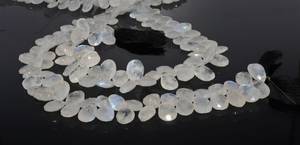 AAA Natural White <b>Rainbow</b> Moonstone Faceted Pear Shape Beads 9x13 MM White <b>Rainbow</b> Moonstone Briolette 13 Inch By Wholesaler - Product Image 4