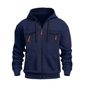 Sudadera con capucha de forro polar para hombre, 100% poliéster, corte holgado, manga larga, antipilling, color liso, informal, venta al por mayor - Product Image 2