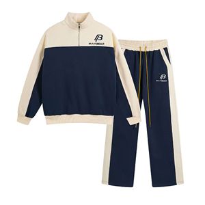 100% Cotton Full <b>Zip</b> <b>Hooded</b> Winter Tracksuit Set Men's Athletic Sportswear Training Jogging Suit Quick Dry Performance Wear OEM - Product Image 2