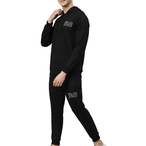 Men's Oversized Hooded Collar Tracksuits Custom Logo Printed 100% Cotton <b>Fleece</b> Heavyweight Breathable Winter - Product Image 4