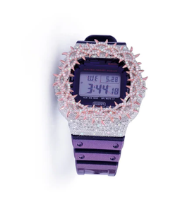Luxury Women's Wristwatch Glass Dial Diamond Encrusted <b>Case</b> Spikes 38mm Stainless Steel/Moissanite Band 10 Bar Water Resistant - Product Image 2