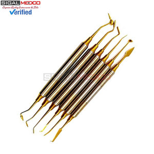 Juego de 6 instrumentos dentales para restauración de composite, herramientas de contorno y relleno con mango grueso, kit dental, instrumento médico - Product Image 3