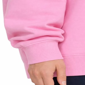 Women's Winter Pink Oversized Casual Pullover <b>Long</b> Sleeve Cotton Fleece <b>Sweatshirt</b> Front Logo Embroidery Quick Dry Breathable - Product Image 5