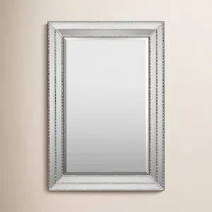 Modern Farmhouse <b>Rectangle</b> <b>Wall</b> <b>Mirror</b> Glass Frame Decorative Accent for Entryway Home Decor - Product Image 5