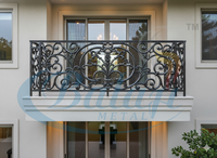 Décoratif de style européen en fonte et alliage d'aluminium, résistant à la rouille et aux UV, pour balustrade de villa, jardin ou balcon extérieur