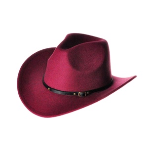 Chapeau de cowboy classique occidental en feutre polyester à large bord pour hommes et femmes, avec boucle de ceinture, pour adultes et enfants - Product Image 4