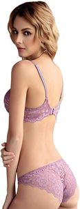 Conjunto de sujetador y braga con aros para mujer, lencería de primera calidad, sujetador suave y cómodo, sujetador ajustable, comodidad, calidad, lo mejor en materia de prendas. - Product Image 3