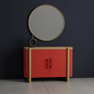 Aparador Moderno de Roble Macizo de 2 Puertas para Sala de Estar - Almacenamiento Ecológico y Resistente al Agua - Product Image 1