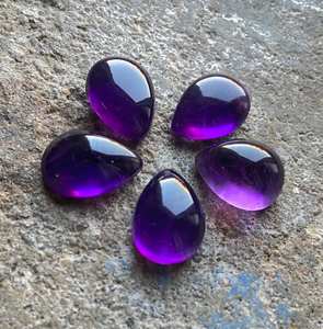 5 cabochons en améthyste en forme de goutte d'eau, pierres précieuses de qualité supérieure, polies, pour la fabrication de bijoux, vente en gros - Product Image 3