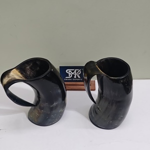Chope à bière traditionnelle en corne de buffle, artisanale, naturelle, sans danger pour les aliments, tasse rustique de style Viking pour bar à domicile - Product Image 2