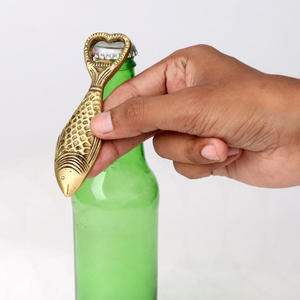 Abridor de Botellas con Forma de Pez de Latón, Herramienta de Bar Vintage, Utensilio de Cocina Rústico, Regalo para Amantes de la Cerveza - Product Image 3