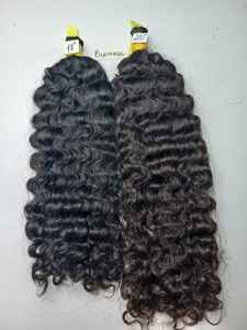 Venta al por mayor cutícula alineada cabello humano crudo vietnamita birmano rizado profundo rizado extensión de cabello a granel color natural - Product Image 3