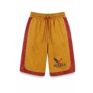 Men Washed Drawstring Sports Shorts Color Block Printed <b>Athletic</b> Training Shorts Casual Streetwear - Product Image 3