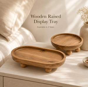 Plateau de présentation en bois de qualité supérieure avec support surélevé, plateau décoratif pour table basse, organisateur pour la décoration intérieure et l'hôtellerie - Product Image 5