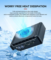 Mini PC Industrial Integrado Sin Ventilador con Carcasa de Aleación de Aluminio Resistente para Operación Continua 24/7, Entrada de CC de 12-36 V, en Stock en Guangdong