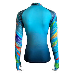 Wholesale Custom <b>Printed</b> Long Sleeve Polyester Spandex Sublimation Womens <b>Surf</b> Rash Guard - Product Image 4