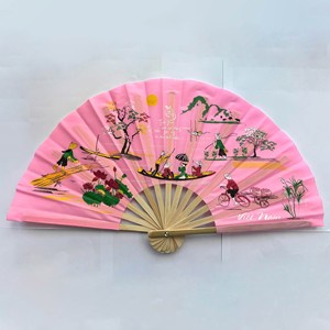 Éventail en soie de bambou fait main, bon rapport qualité-prix, imprimé sur mesure, pliable, coloré, pour la décoration. - Product Image 1