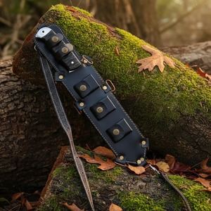 Cuchillo de hoja fija hecho a mano, Full Tang, punta de gota, mango ergonómico de Micarta, hoja de acero inoxidable de 15 pulgadas |   Cuchillo Bowie de Cuero Premium - Product Image 6