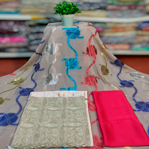 Precio barato Fransawi Dirac Set para mujeres niñas vestido de novia Material suave y sedoso brillo liso Slub diseños gasa ligera - Product Image 4