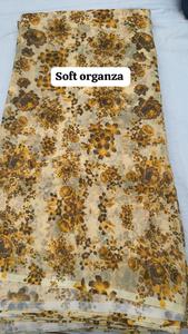 Tela de Organza Suave Premium con Diseño Floral, Material Elegante con Estampado de Flores para Diseñar Sarees, Vestidos y Trajes - Product Image 3
