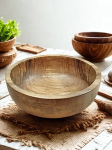 Bol à salade en bois artisanal de qualité supérieure, extra large, pour fruits, pop-corn et décoration intérieure, provenant d'un fournisseur indien - Product Image 5