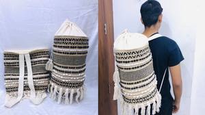 Sac à dos en coton Dari, esthétique chic, écologique, fait main avec soin, exclusif, réutilisable, pour la plage, fantaisie, vintage, mode, avec fermeture éclair - Product Image 6