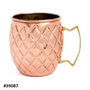 Tasse en cuivre pur en métal d'arrivée fraîche Table à manger poignée en laiton décorative tasse en cuivre Mule de Moscou - Product Image 5