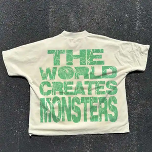 Camiseta Urbana de Alta Calidad para Hombre, Corte Regular, Estilo Hip Hop, 100% Algodón, Logotipo Personalizado Impreso en la Parte Delantera, Manga Corta - Product Image 3