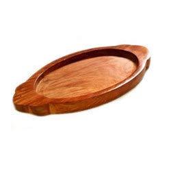 <b>Brownie</b> Sizzler Wooden <b>Tray</b>, Oval shape wooden Sizzler, Oval Shape, Brown, Pack of 1 - Product Image 4