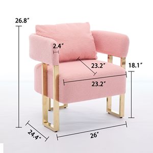Sedia Laterale Moderna TS con Gambe in Metallo Dorato, Sedia Decorativa per Soggiorno Senza Ruote, per Area Trucco o Sala d'Attesa - Product Image 3